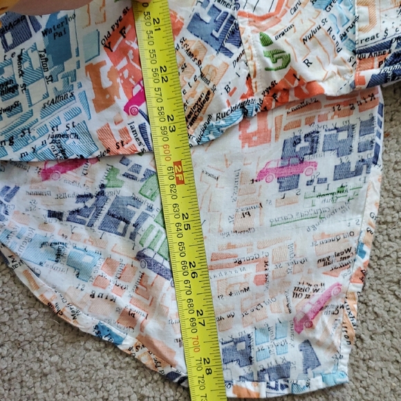 Maeve By Anthropologie Women's Multicolor Graphic Print Map Shirt Blouse Sz 8 - Picture 14 of 15